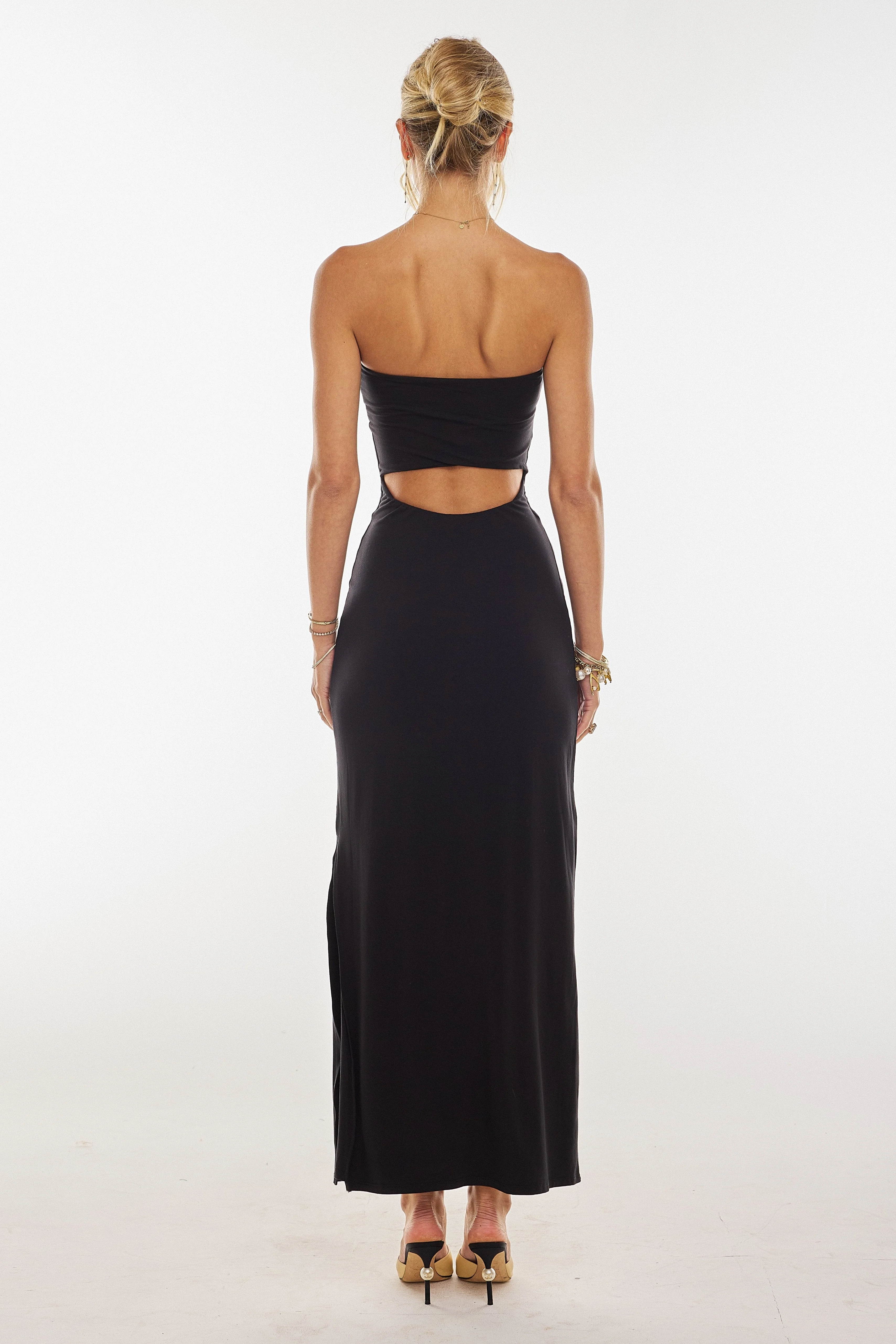 Demi Dress in Black Knit - Image 3